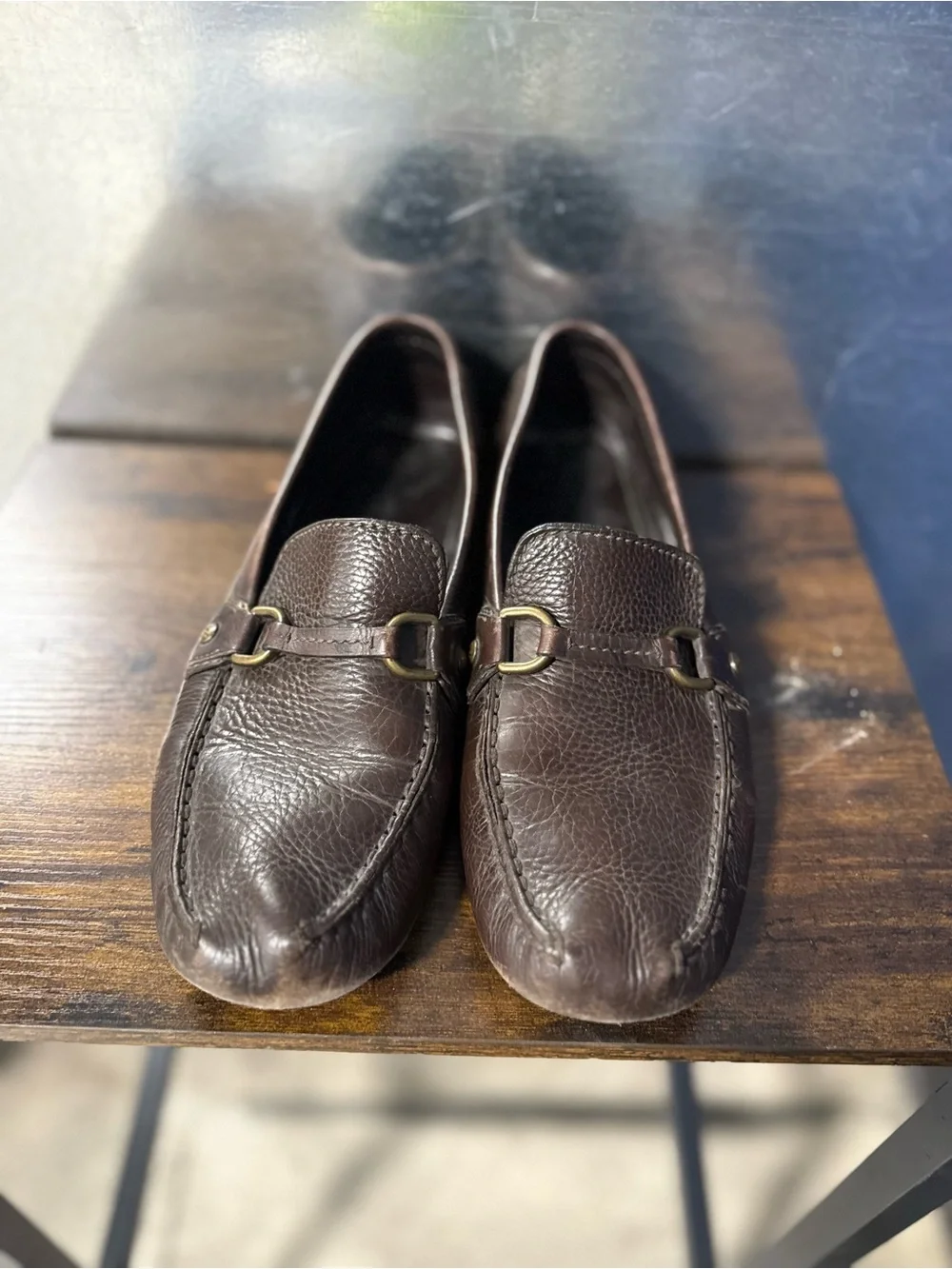 $1200 Louis Vuitton Brown Leather Lombok Loafers US 10.5 UK 9.5 EU 43.5 Shoes